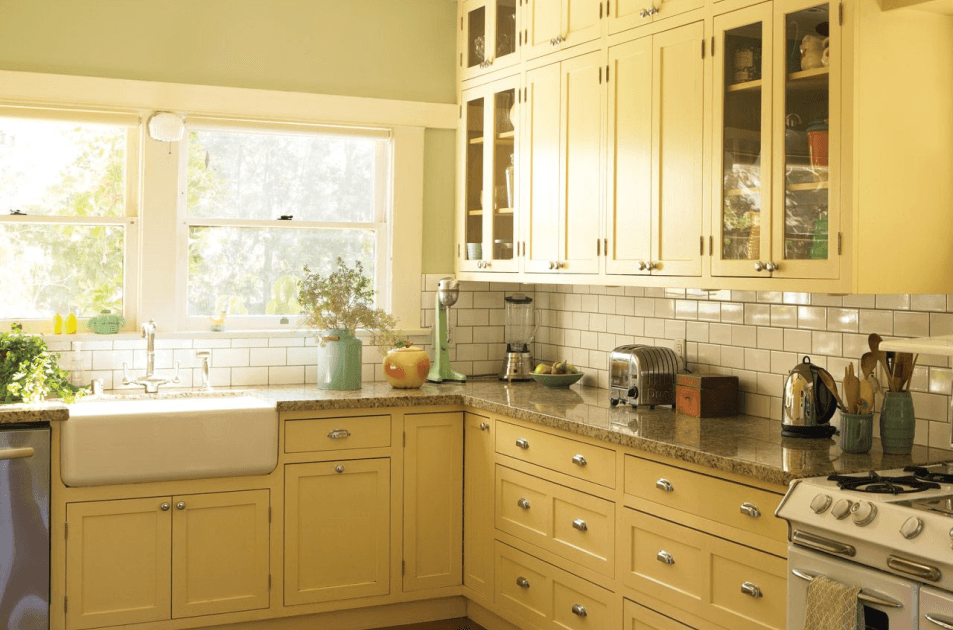 Lemon Zest by Sherwin Williams: A vibrant, zesty yellow.
