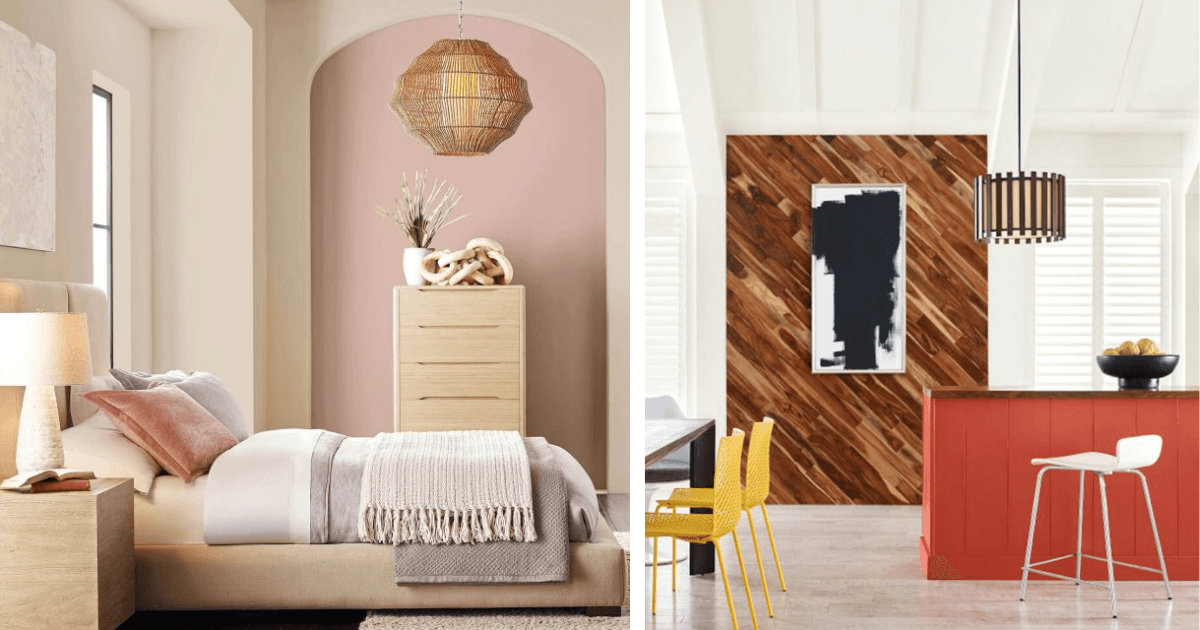 Left Image: Likeable Sand SW 6058, Kestrel White SW 7516
Right Image: Peppery SW 6615, Pure White SW 7005