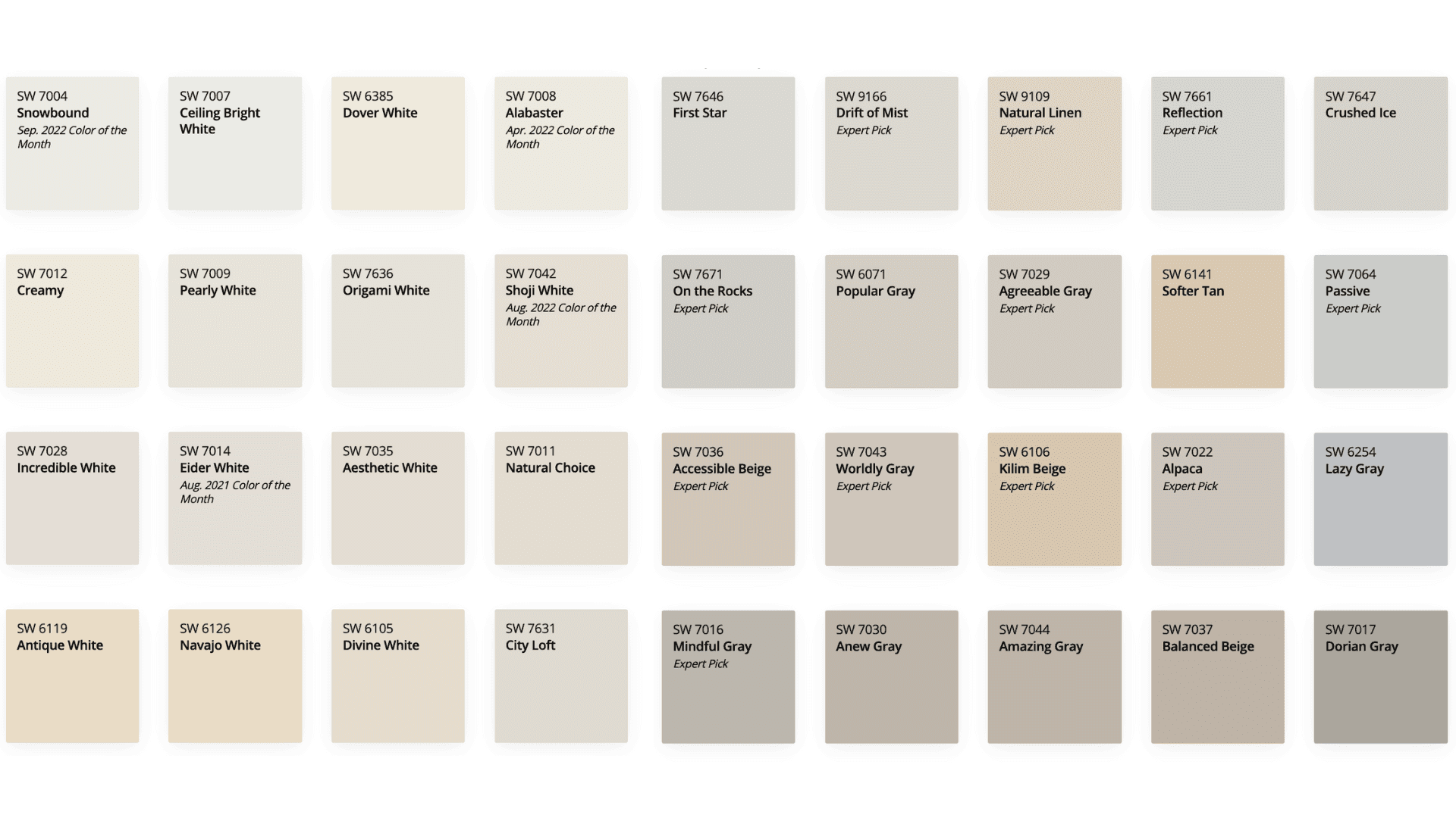 Explore Sherwin-Williams 50 most popular paint colors. Among these loved and trusted hues, you'll find favored grays, whites, neutrals and even some unexpected colors.