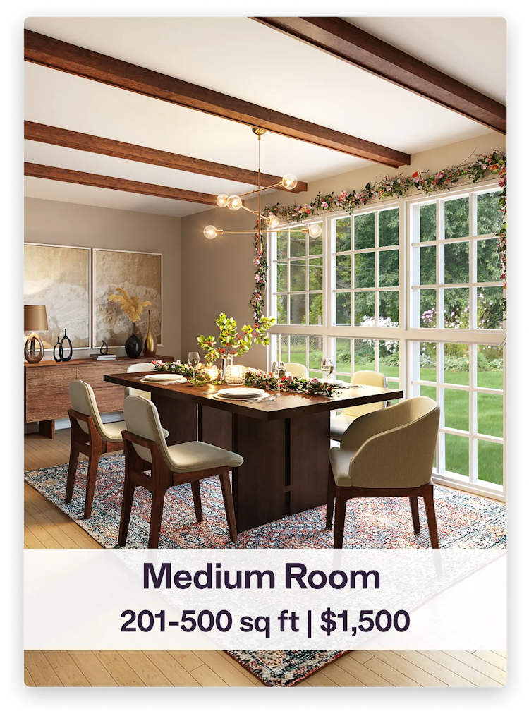 Medium Room 201-500 sq. ft. - $1500