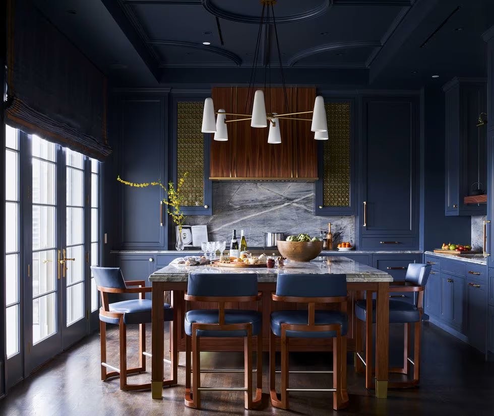 Sea Serpent by Sherwin-Williams, featured in House Beautiful, photo by Emily J Followill