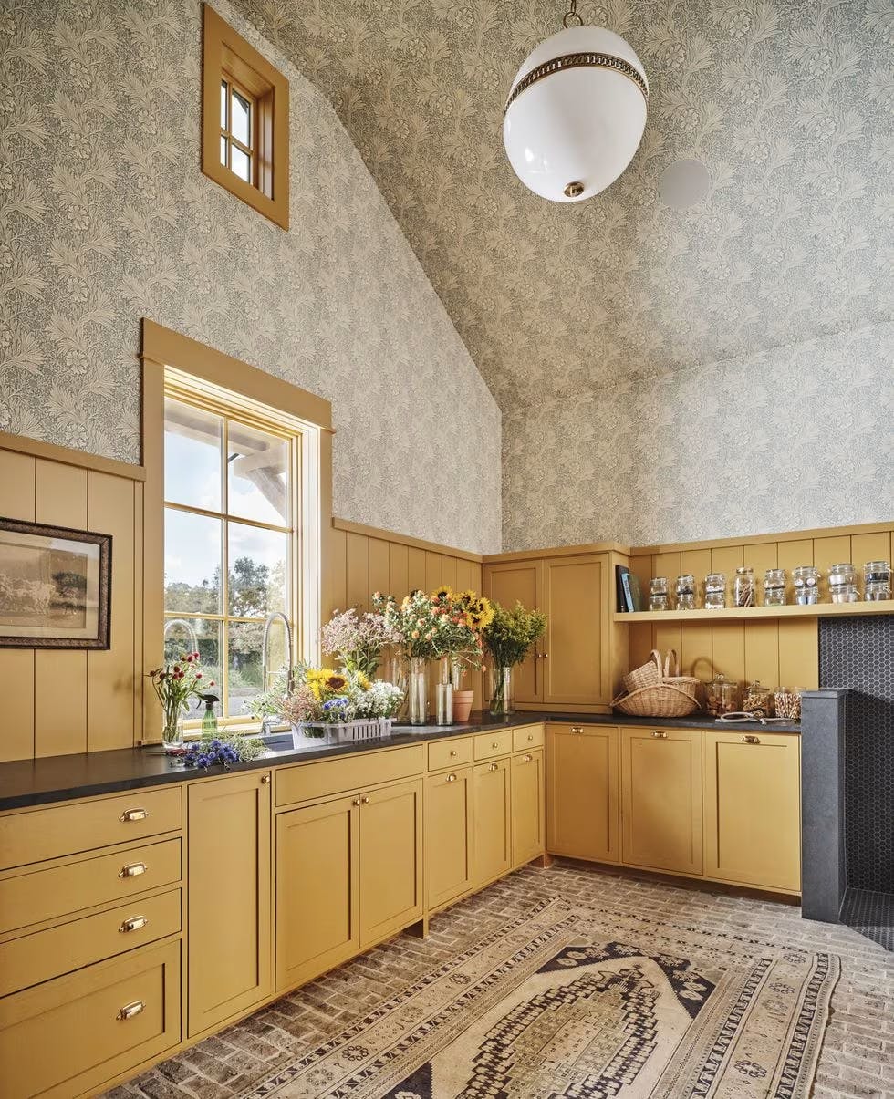 India Yellow by Farrow & Ball, featured in House Beautiful, photo by Stephen Karlisch