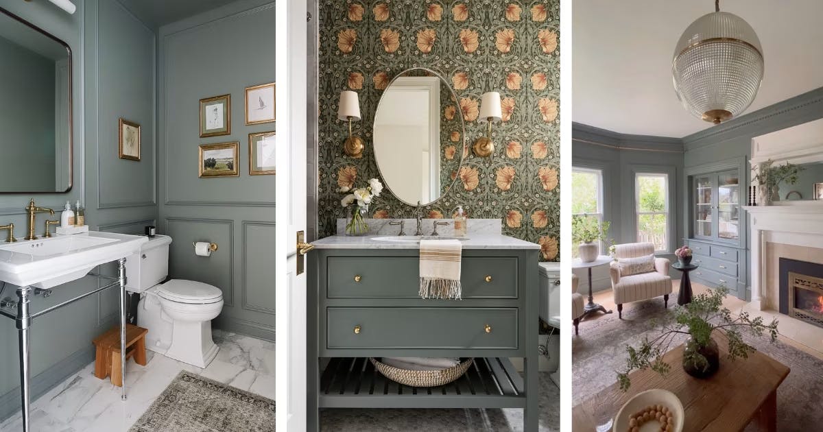 Intrigue by Benjamin Moore: left photo from Jennifer Gizzi; middle photo from Studio McGee; right photo from Kismet House