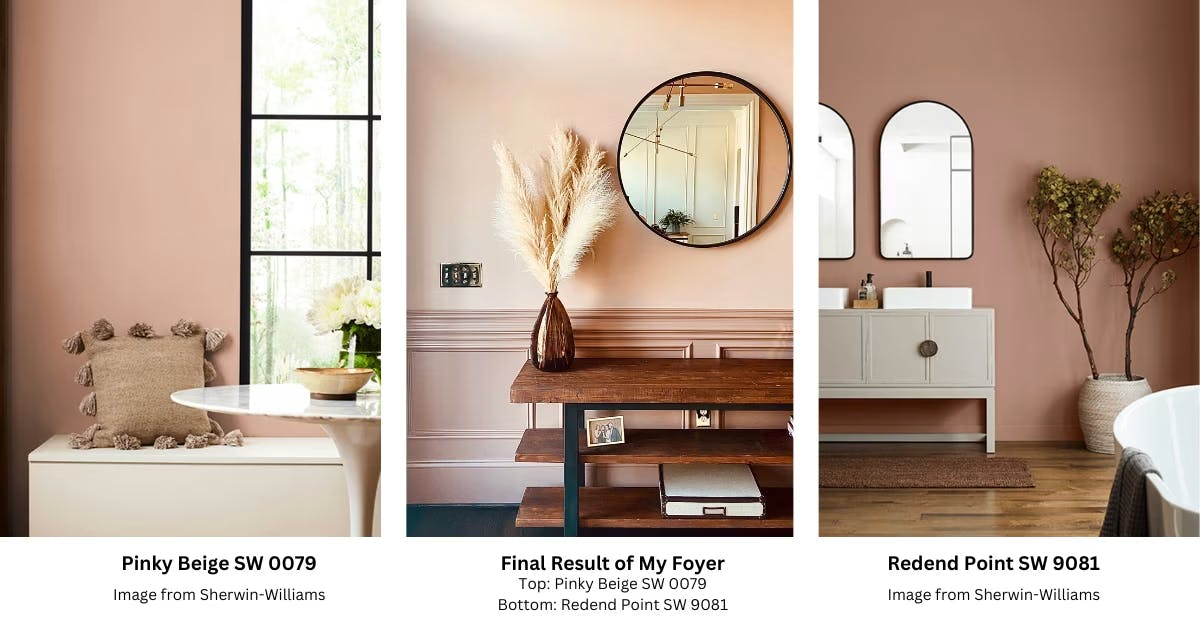 Sherwin Williams Redend Point SW 9081 and Pinky Beige SW 0079