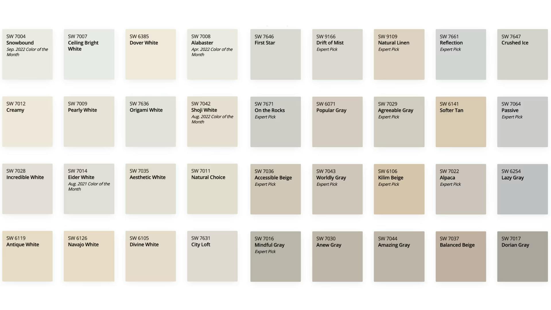 Explore Sherwin-Williams 50 most popular paint colors. Among these loved and trusted hues, you'll find favored grays, whites, neutrals and even some unexpected colors.